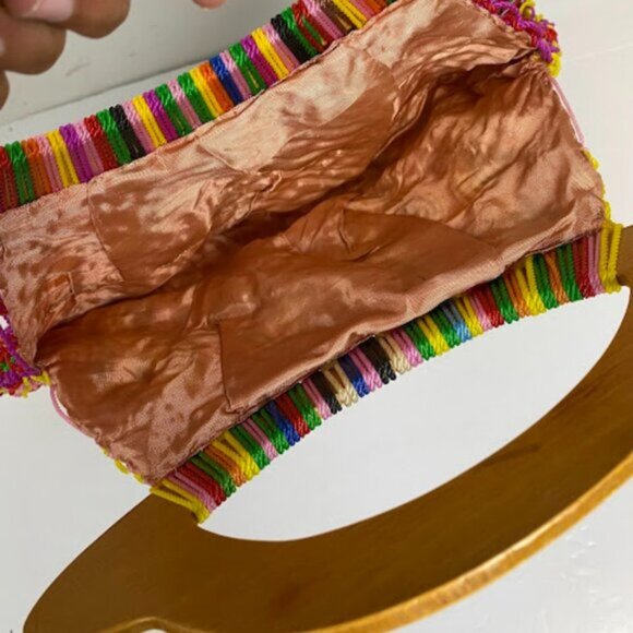 Boho Multicolor Handcrafted Women's Crochet Tote Bag Large - Picture 7 of 7